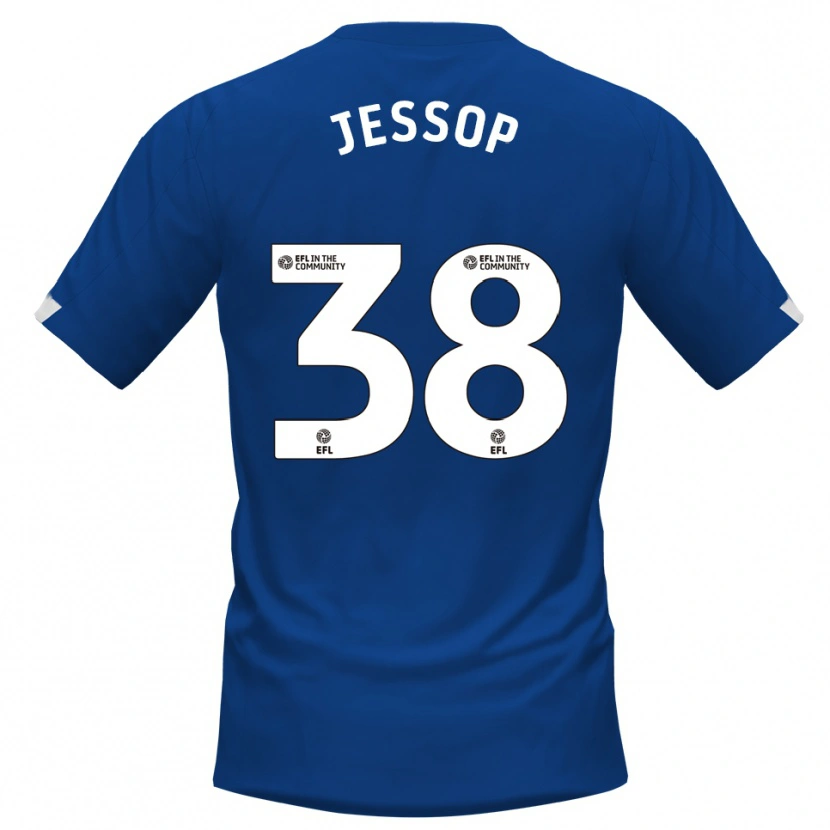 Danxen Kvinder Liam Jessop #38 Blå Hvid Hjemmebane Spillertrøjer 2025/26 Trøje T-Shirt