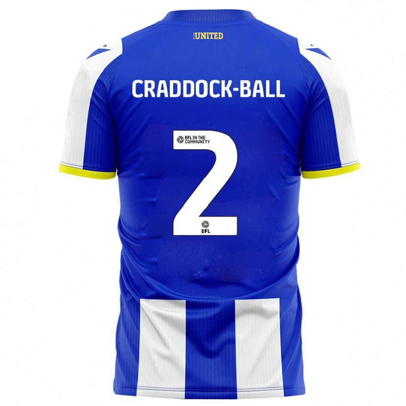 Danxen Kvinder Jac Craddock-Ball #2 Blå Hvid Hjemmebane Spillertrøjer 2025/26 Trøje T-Shirt