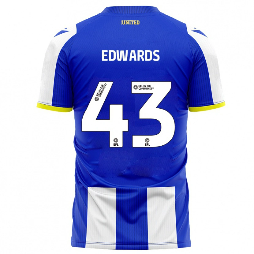 Danxen Kvinder Frankie Edwards #43 Blå Hvid Hjemmebane Spillertrøjer 2025/26 Trøje T-Shirt