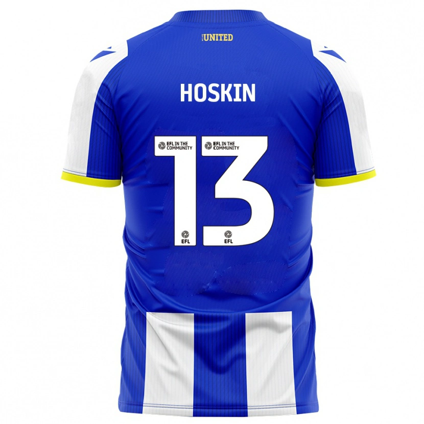 Danxen Kvinder Owen Hoskin #13 Blå Hvid Hjemmebane Spillertrøjer 2025/26 Trøje T-Shirt
