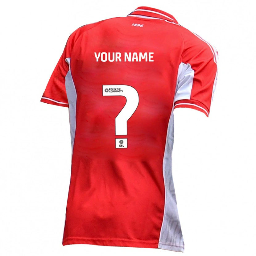 Danxen Kvinder Dit Navn #0 Rød Hvid Hjemmebane Spillertrøjer 2025/26 Trøje T-Shirt