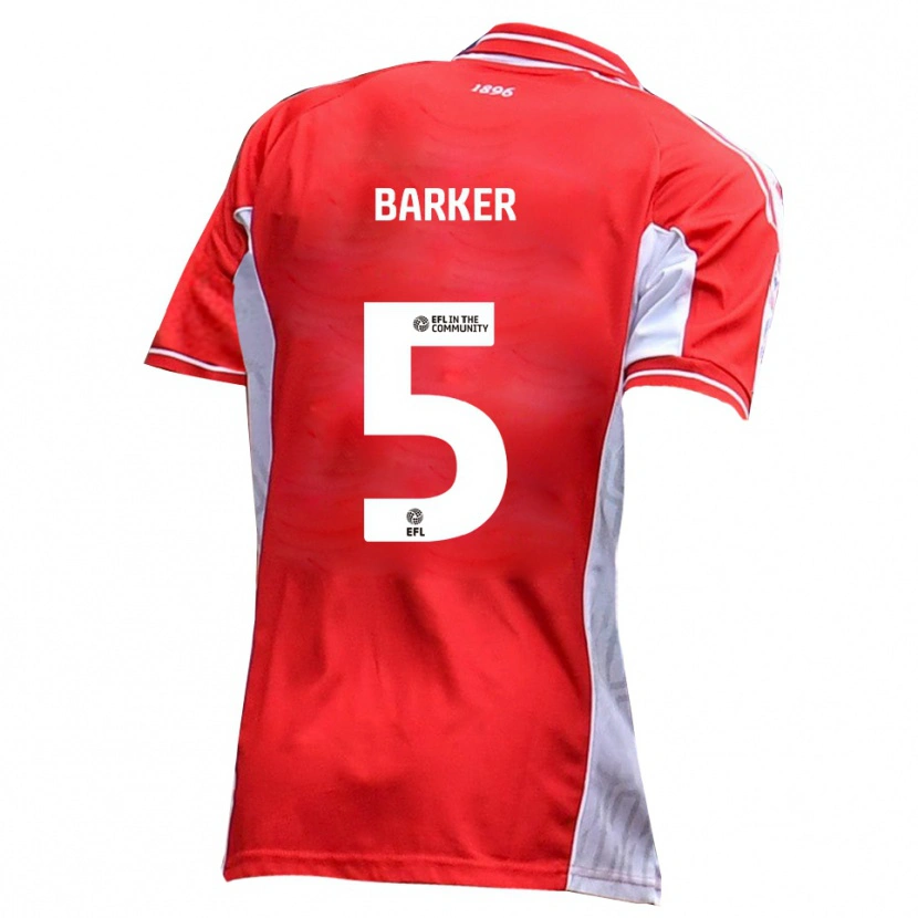 Danxen Kvinder Charlie Barker #5 Rød Hvid Hjemmebane Spillertrøjer 2025/26 Trøje T-Shirt