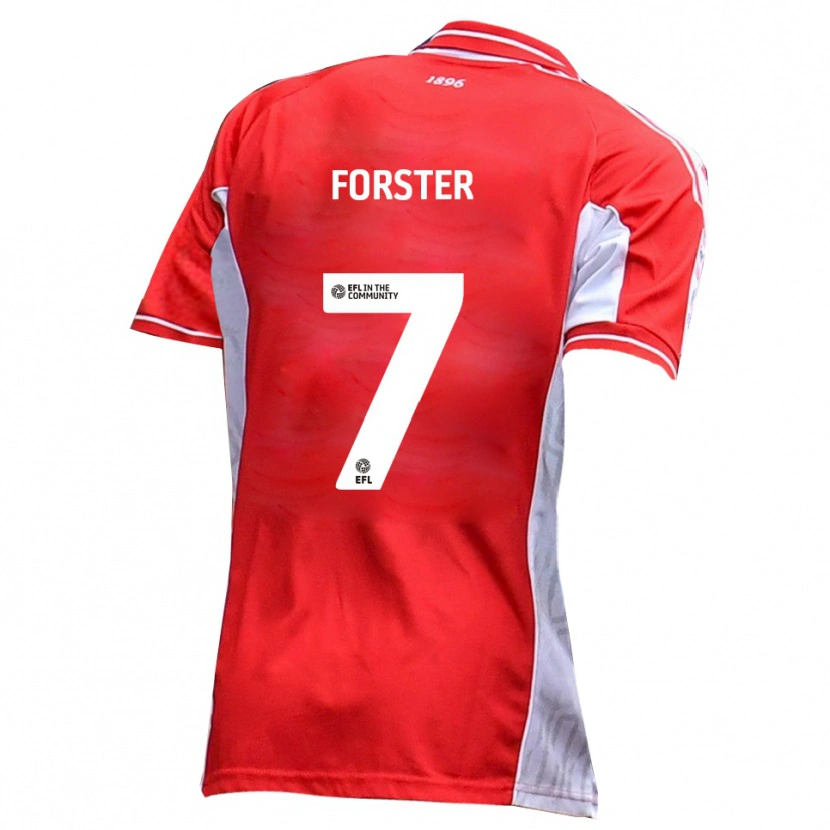 Danxen Kvinder Harry Forster #7 Rød Hvid Hjemmebane Spillertrøjer 2025/26 Trøje T-Shirt