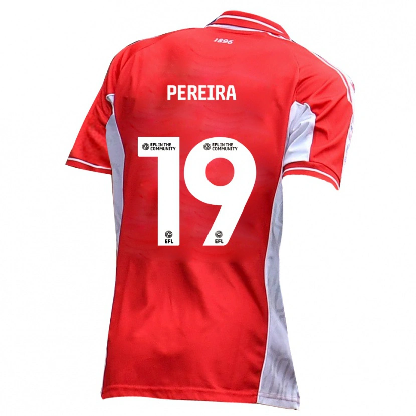 Danxen Kvinder Dion Pereira #19 Rød Hvid Hjemmebane Spillertrøjer 2025/26 Trøje T-Shirt