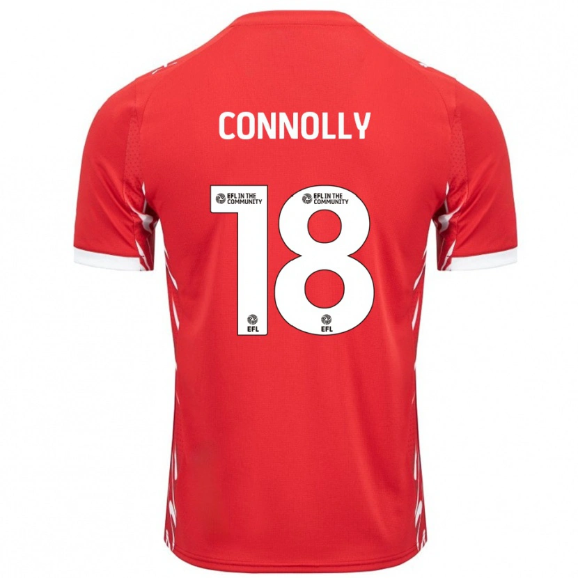 Danxen Kvinder James Connolly #18 Rød Hvid Hjemmebane Spillertrøjer 2025/26 Trøje T-Shirt