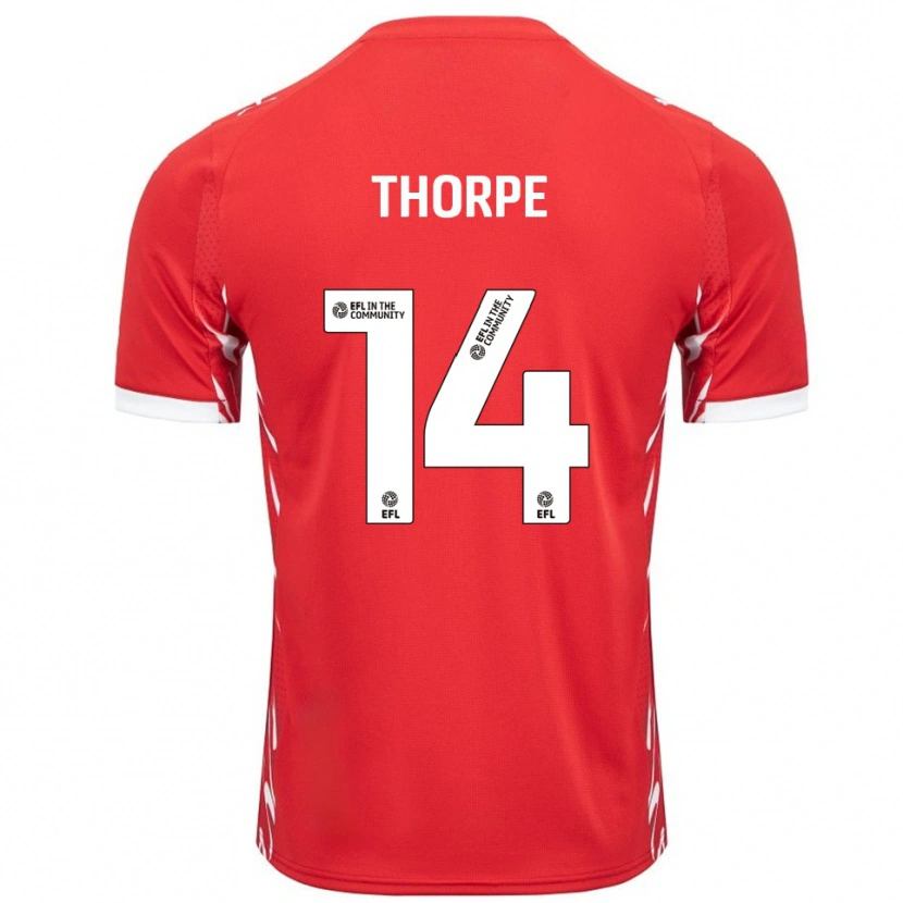 Danxen Kvinder Ayden Thorpe #14 Rød Hvid Hjemmebane Spillertrøjer 2025/26 Trøje T-Shirt