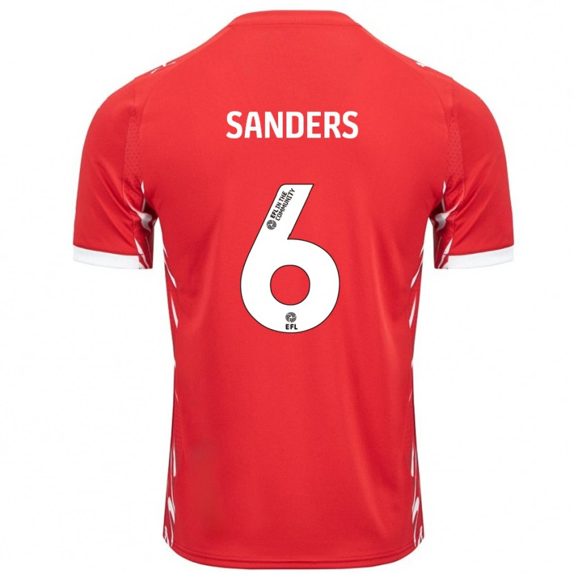 Danxen Kvinder Max Sanders #6 Rød Hvid Hjemmebane Spillertrøjer 2025/26 Trøje T-Shirt