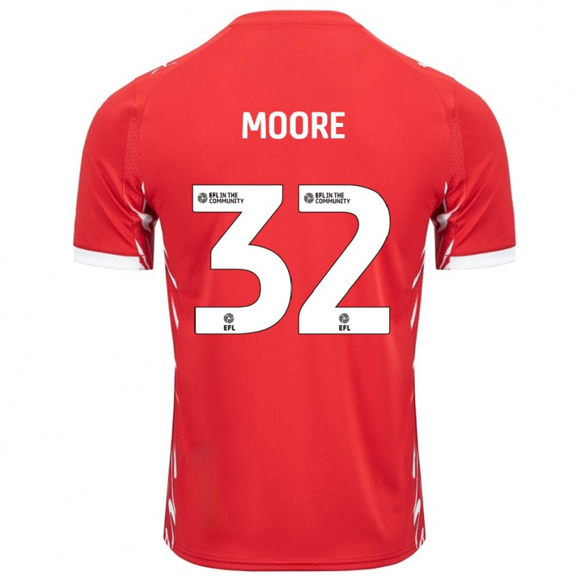 Danxen Kvinder Luca Moore #32 Rød Hvid Hjemmebane Spillertrøjer 2025/26 Trøje T-Shirt