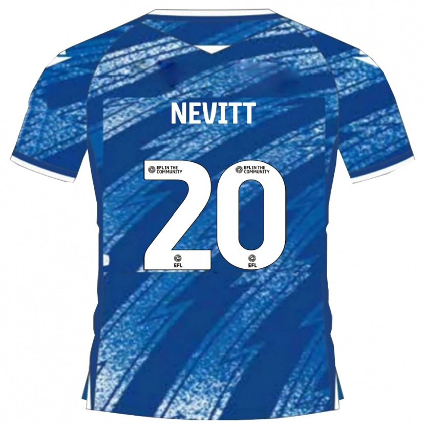 Danxen Kvinder Elliott Nevitt #20 Blå Hvid Hjemmebane Spillertrøjer 2025/26 Trøje T-Shirt