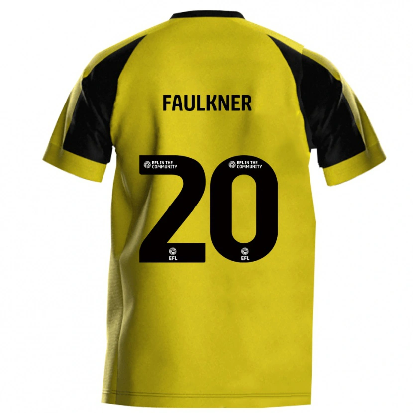 Danxen Kvinder Bobby Faulkner #20 Gul Grå Hjemmebane Spillertrøjer 2025/26 Trøje T-Shirt