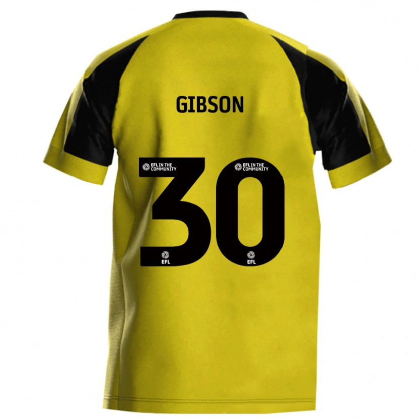 Danxen Kvinder Liam Gibson #30 Gul Grå Hjemmebane Spillertrøjer 2025/26 Trøje T-Shirt