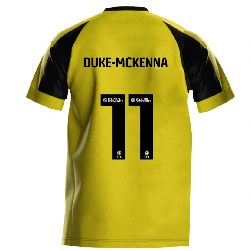 Danxen Kvinder Stephen Duke-Mckenna #11 Gul Grå Hjemmebane Spillertrøjer 2025/26 Trøje T-Shirt