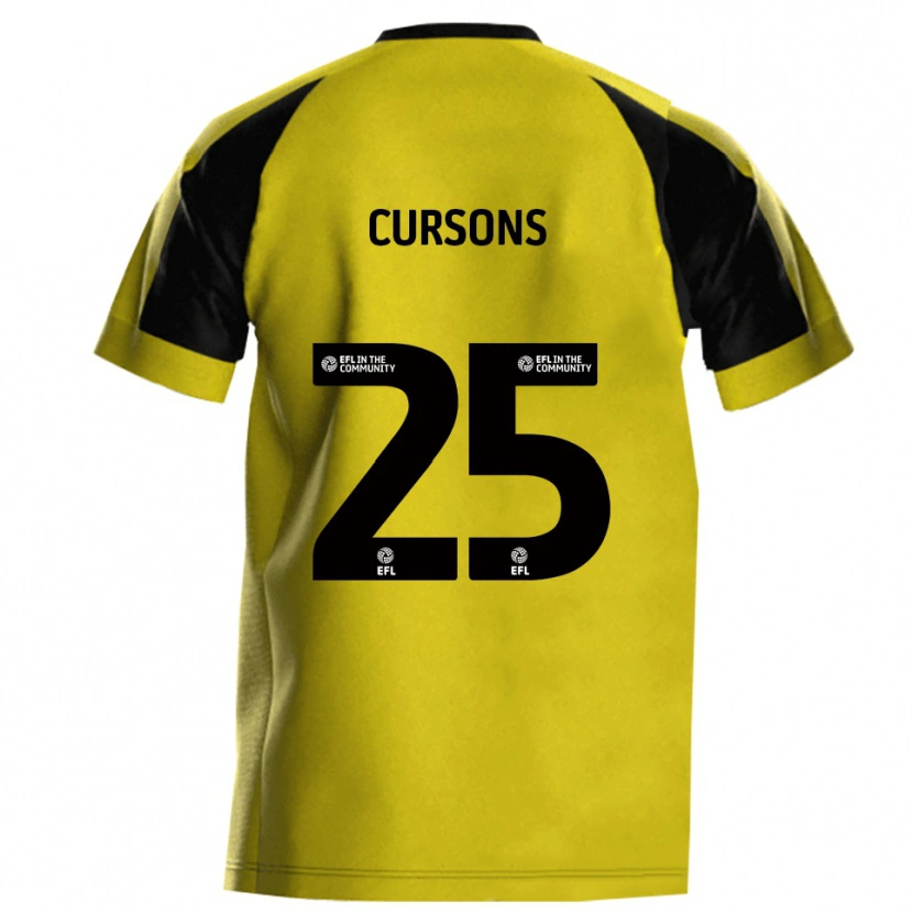Danxen Kvinder Tom Cursons #25 Gul Grå Hjemmebane Spillertrøjer 2025/26 Trøje T-Shirt