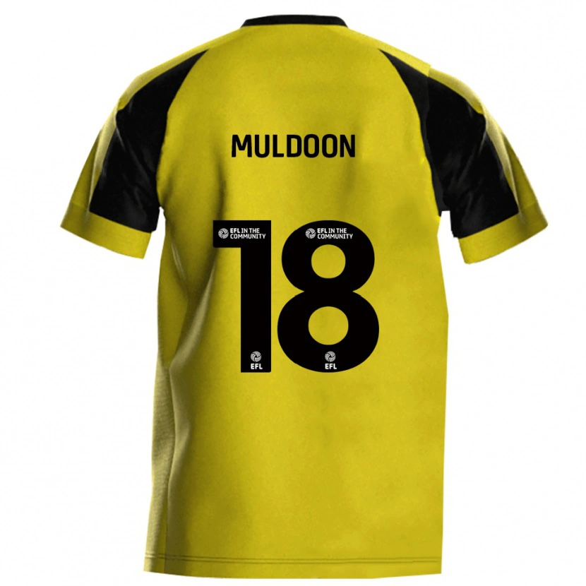 Danxen Kvinder Jack Muldoon #18 Gul Grå Hjemmebane Spillertrøjer 2025/26 Trøje T-Shirt
