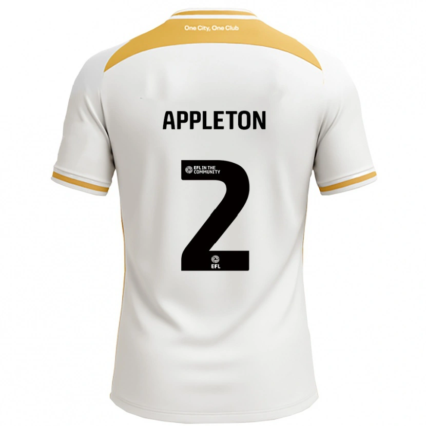 Danxen Kvinder Tara Appleton #2 Hvid Guld Hjemmebane Spillertrøjer 2025/26 Trøje T-Shirt