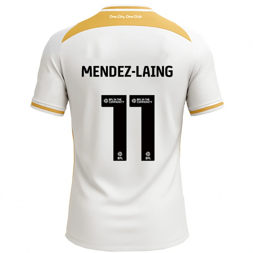 Danxen Kvinder Nathaniel Méndez-Laing #11 Hvid Guld Hjemmebane Spillertrøjer 2025/26 Trøje T-Shirt