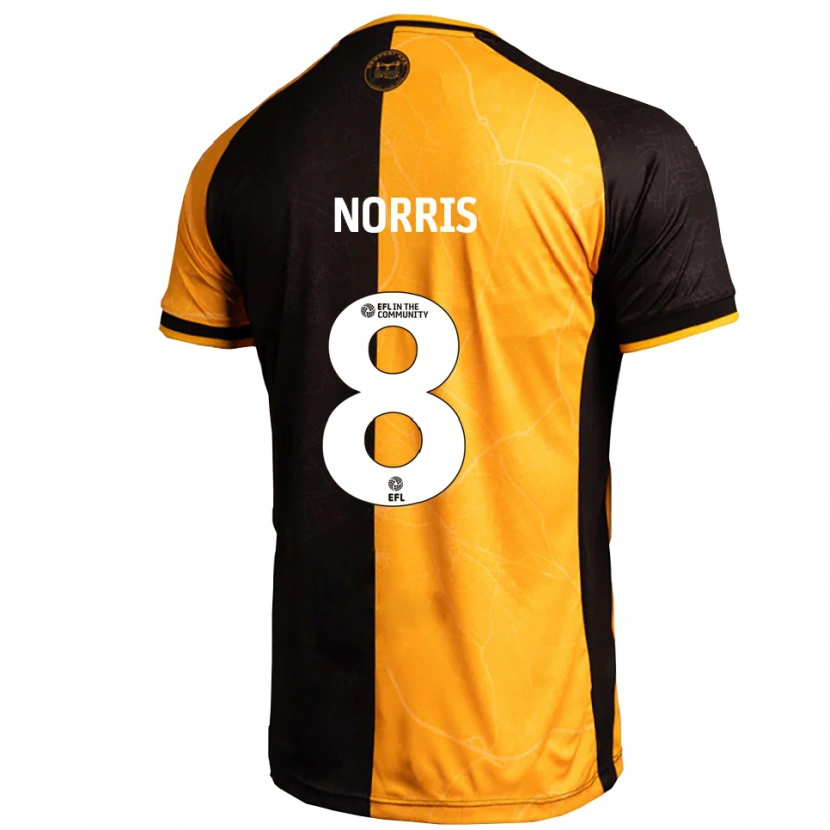 Danxen Kvinder Jac Norris #8 Gul Sort Hjemmebane Spillertrøjer 2025/26 Trøje T-Shirt