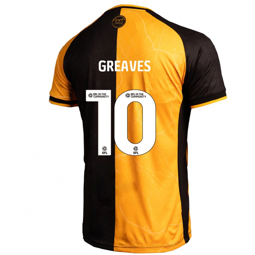 Danxen Kvinder Oliver Greaves #10 Gul Sort Hjemmebane Spillertrøjer 2025/26 Trøje T-Shirt