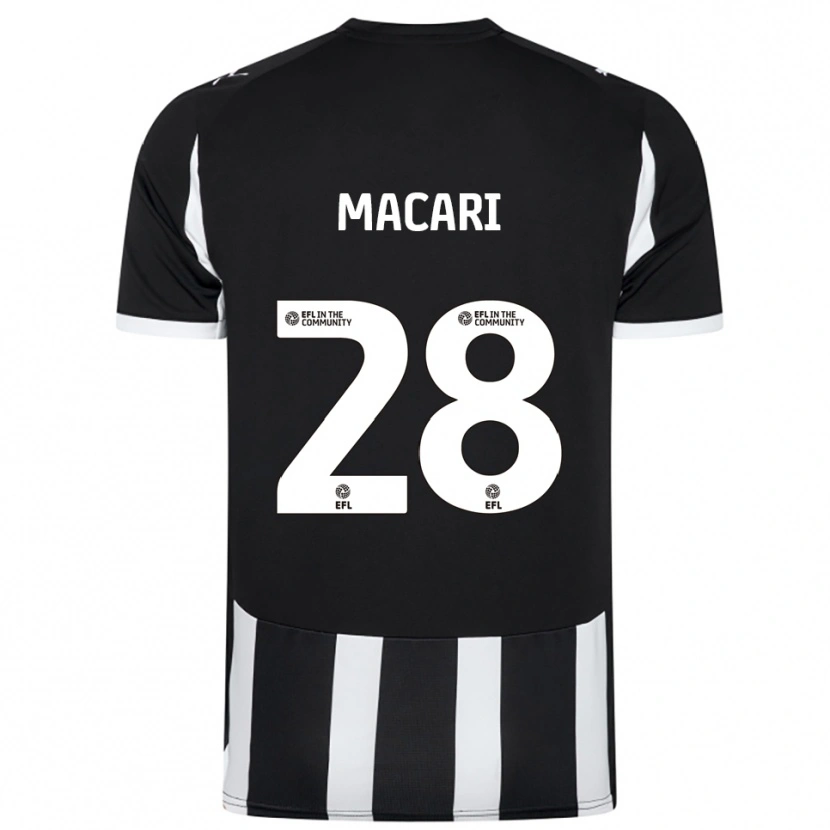 Danxen Kvinder Lewis Macari #28 Sort Hvid Hjemmebane Spillertrøjer 2025/26 Trøje T-Shirt