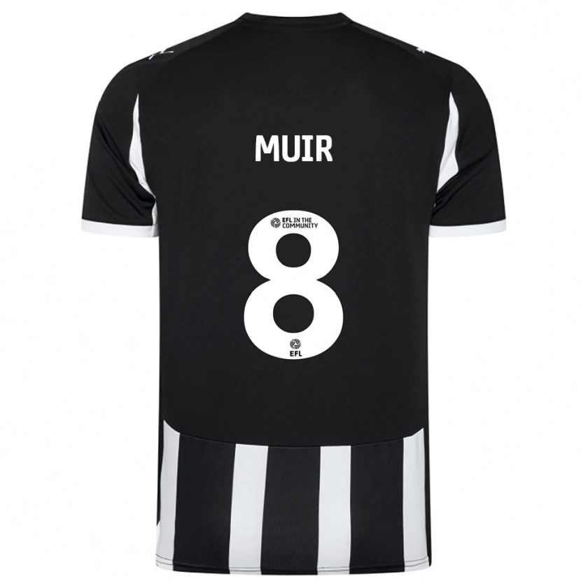Danxen Kvinder Kameron Muir #8 Sort Hvid Hjemmebane Spillertrøjer 2025/26 Trøje T-Shirt