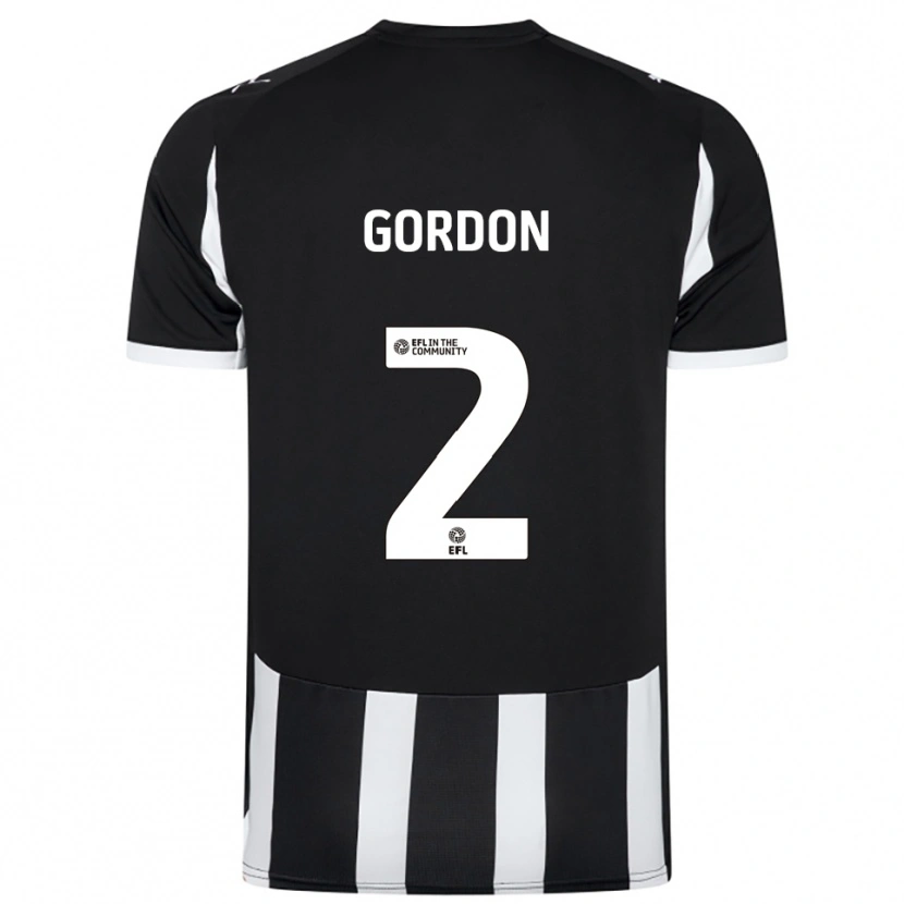 Danxen Kvinder Kellan Gordon #2 Sort Hvid Hjemmebane Spillertrøjer 2025/26 Trøje T-Shirt