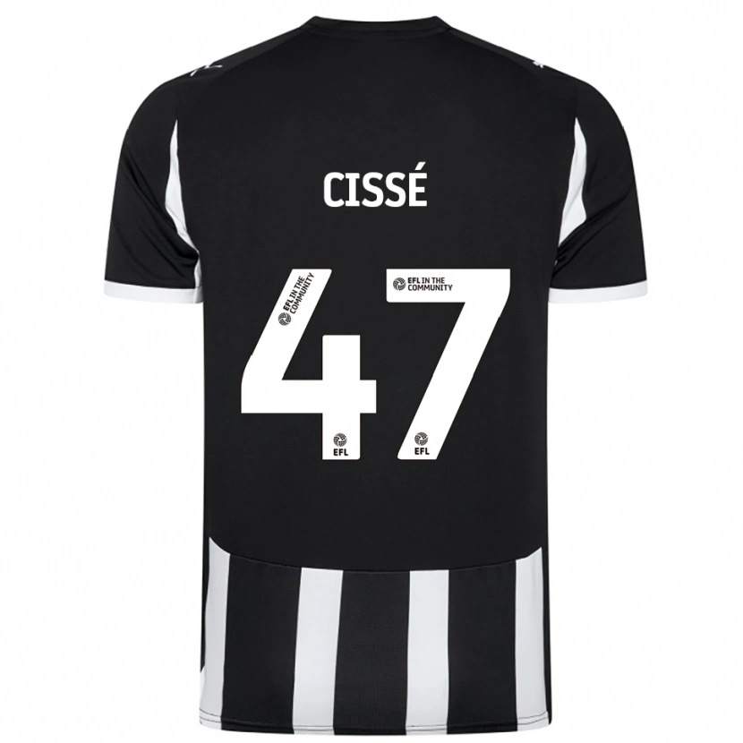 Danxen Kvinder Cassius Cissé #47 Sort Hvid Hjemmebane Spillertrøjer 2025/26 Trøje T-Shirt