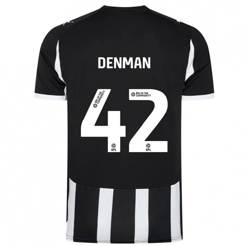 Danxen Kvinder Zac Denman #42 Sort Hvid Hjemmebane Spillertrøjer 2025/26 Trøje T-Shirt
