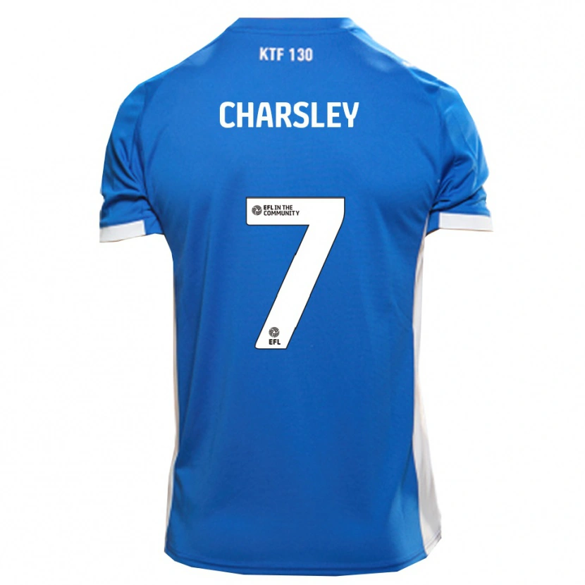 Danxen Kvinder Harry Charsley #7 Blå Hvid Hjemmebane Spillertrøjer 2025/26 Trøje T-Shirt