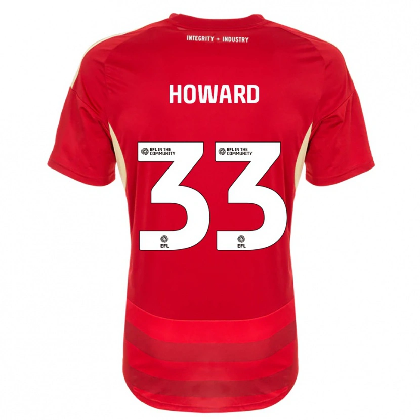 Danxen Kvinder Mark Howard #33 Rød Hvid Hjemmebane Spillertrøjer 2025/26 Trøje T-Shirt