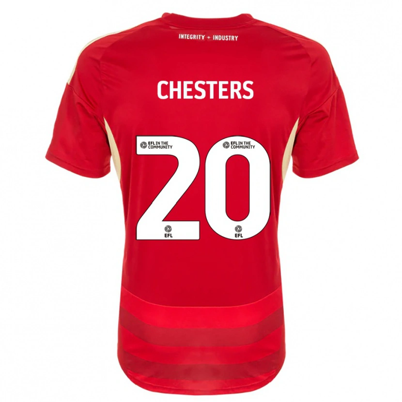 Danxen Kvinder Dan Chesters #20 Rød Hvid Hjemmebane Spillertrøjer 2025/26 Trøje T-Shirt