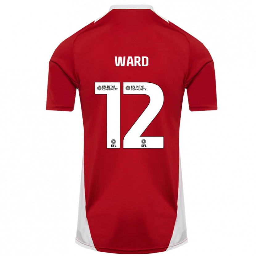 Danxen Kvinder Lewis Ward #12 Rød Hvid Guld Hjemmebane Spillertrøjer 2025/26 Trøje T-Shirt