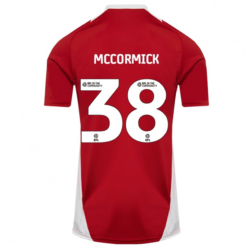 Danxen Kvinder Antony Mccormick #38 Rød Hvid Guld Hjemmebane Spillertrøjer 2025/26 Trøje T-Shirt