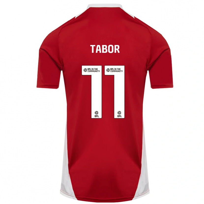 Danxen Kvinder Jake Tabor #11 Rød Hvid Guld Hjemmebane Spillertrøjer 2025/26 Trøje T-Shirt