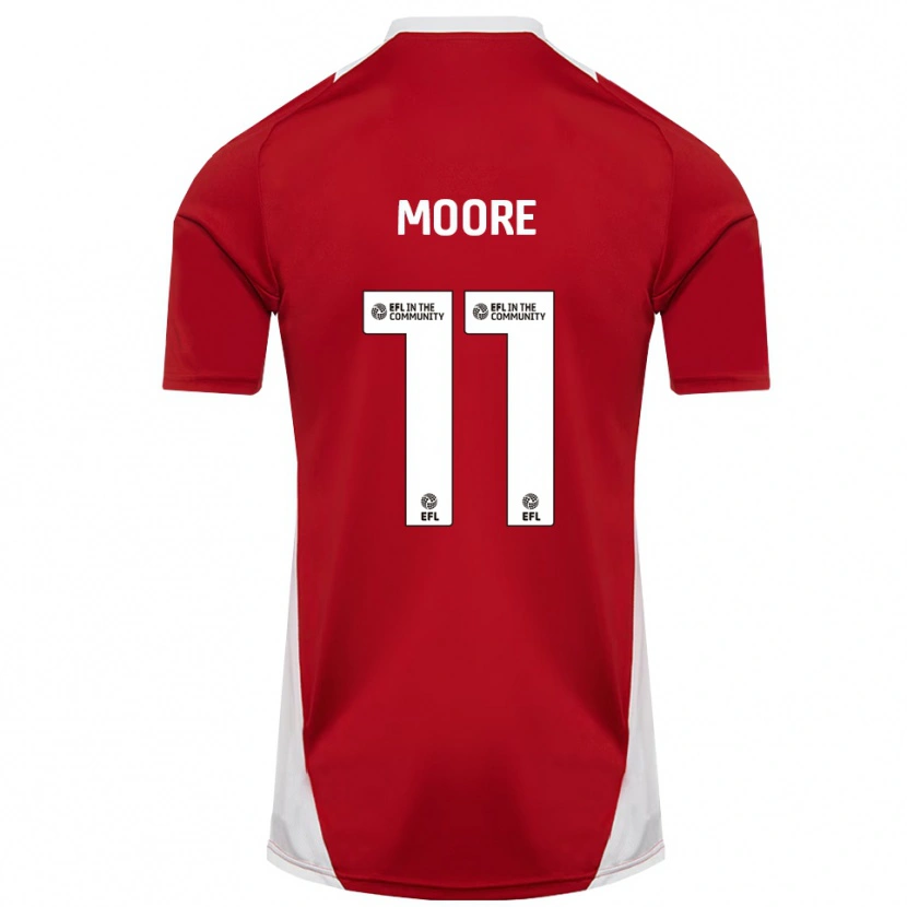 Danxen Kvinder Thomas Moore #11 Rød Hvid Guld Hjemmebane Spillertrøjer 2025/26 Trøje T-Shirt