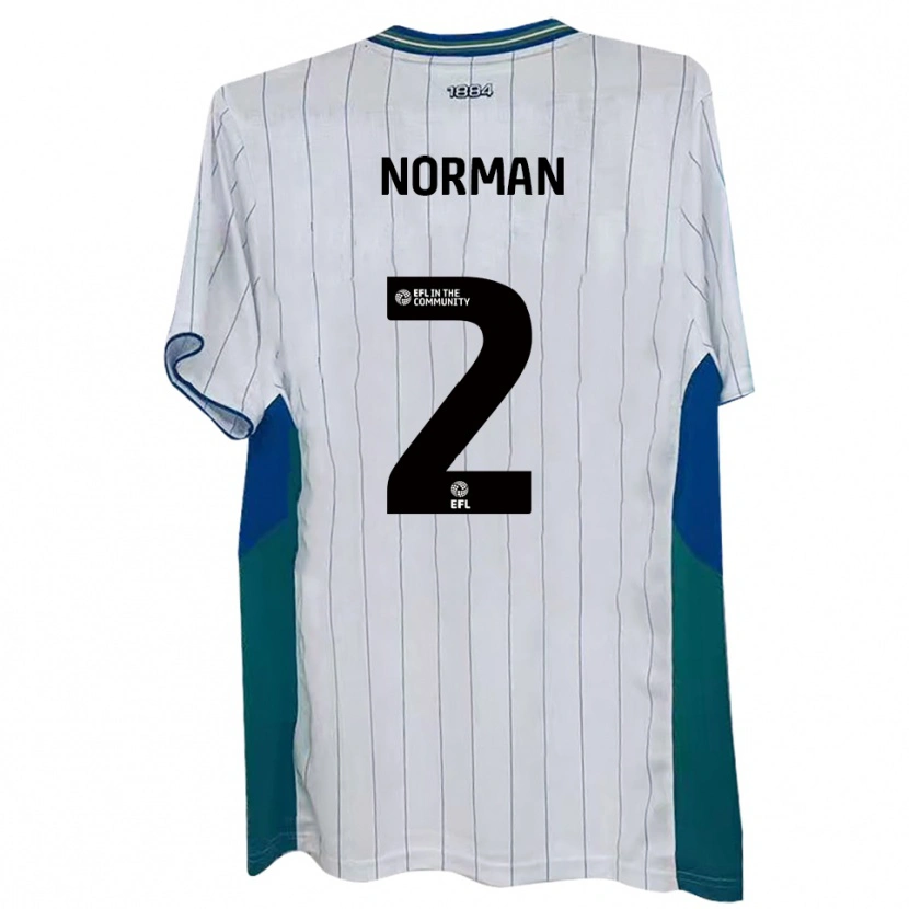 Danxen Kvinder Cameron Norman #2 Hvid Grøn Blå Hjemmebane Spillertrøjer 2025/26 Trøje T-Shirt