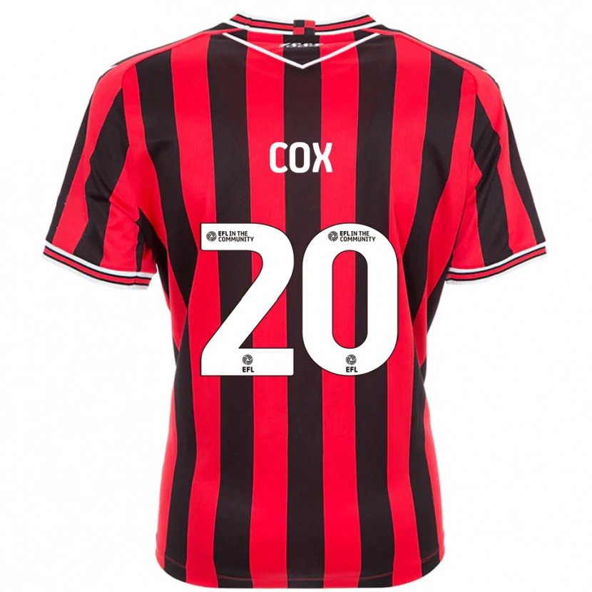 Danxen Kvinder Daniel Cox #20 Rød Sort Hjemmebane Spillertrøjer 2025/26 Trøje T-Shirt