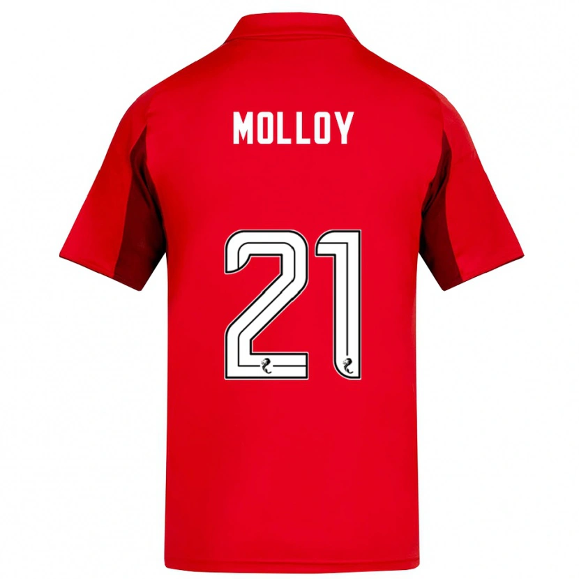 Danxen Kvinder Gavin Molloy #21 Rød Burgunder Hjemmebane Spillertrøjer 2025/26 Trøje T-Shirt