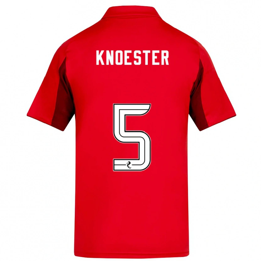 Danxen Kvinder Mats Knoester #5 Rød Burgunder Hjemmebane Spillertrøjer 2025/26 Trøje T-Shirt