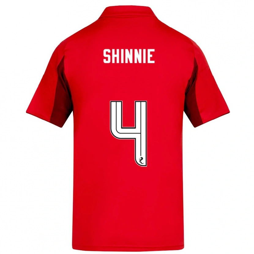 Danxen Kvinder Graeme Shinnie #4 Rød Burgunder Hjemmebane Spillertrøjer 2025/26 Trøje T-Shirt
