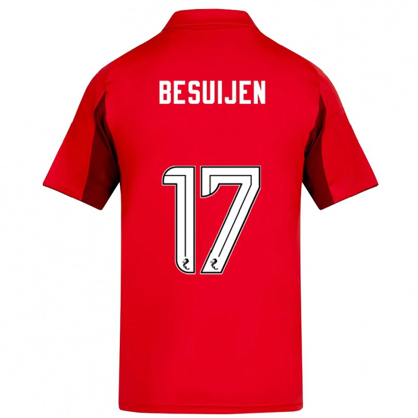 Danxen Kvinder Vicente Besuijen #17 Rød Burgunder Hjemmebane Spillertrøjer 2025/26 Trøje T-Shirt