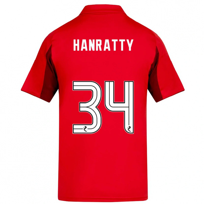 Danxen Kvinder Kevin Hanratty #34 Rød Burgunder Hjemmebane Spillertrøjer 2025/26 Trøje T-Shirt