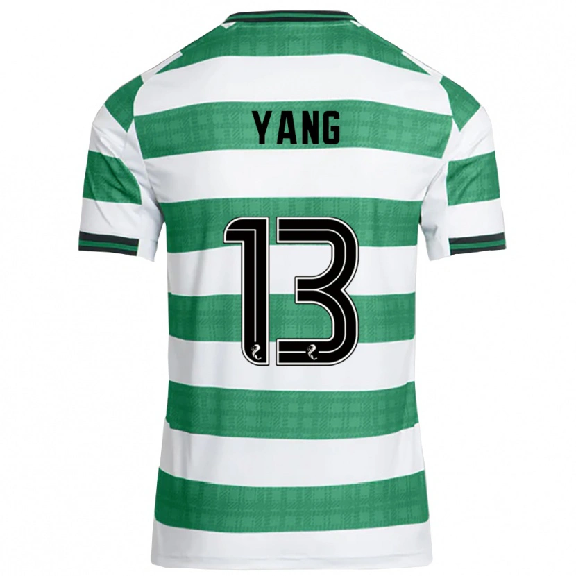Danxen Kvinder Hyun-Jun Yang #13 Grøn Hvid Hjemmebane Spillertrøjer 2025/26 Trøje T-Shirt