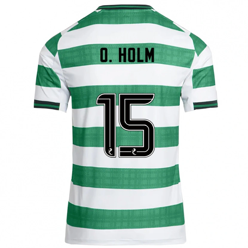 Danxen Kvinder Odin Thiago Holm #15 Grøn Hvid Hjemmebane Spillertrøjer 2025/26 Trøje T-Shirt