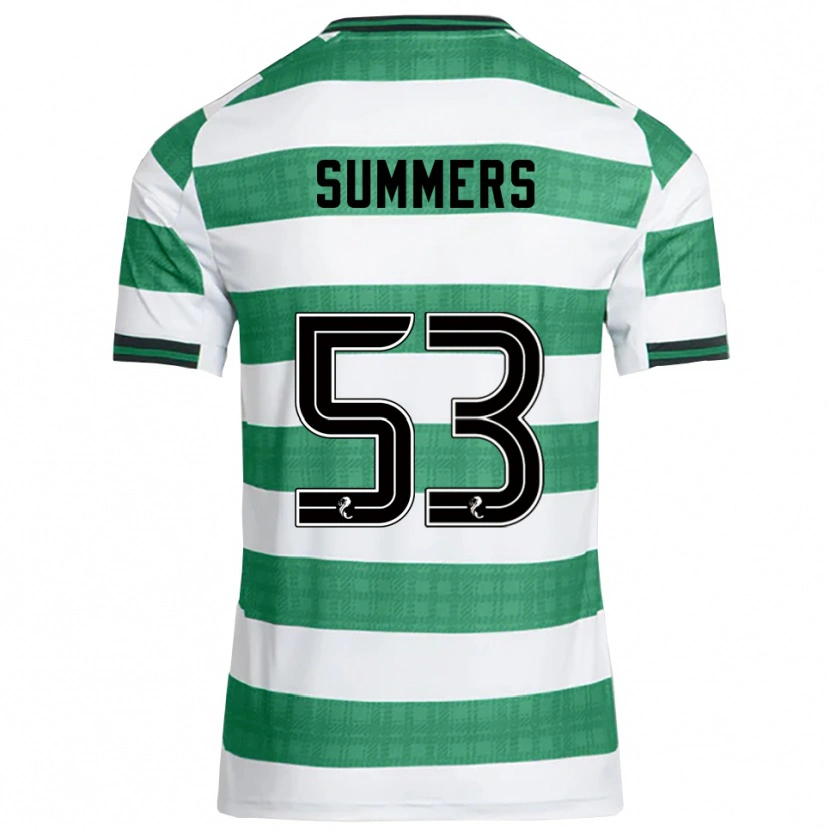 Danxen Kvinder Ben Summers #53 Grøn Hvid Hjemmebane Spillertrøjer 2025/26 Trøje T-Shirt