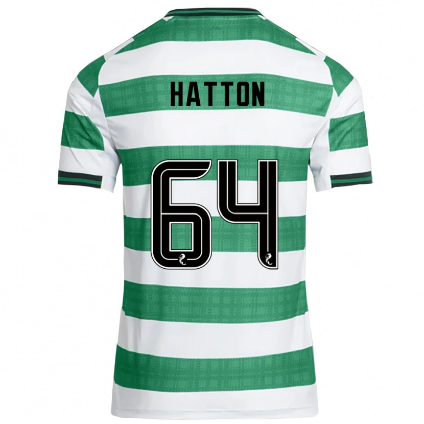 Danxen Kvinder Thomas Hatton #64 Grøn Hvid Hjemmebane Spillertrøjer 2025/26 Trøje T-Shirt