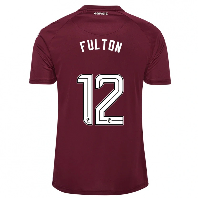 Danxen Kvinder Ryan Fulton #12 Burgunder Hvid Hjemmebane Spillertrøjer 2025/26 Trøje T-Shirt