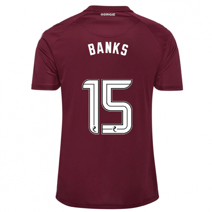 Danxen Kvinder Euan Banks #15 Burgunder Hvid Hjemmebane Spillertrøjer 2025/26 Trøje T-Shirt