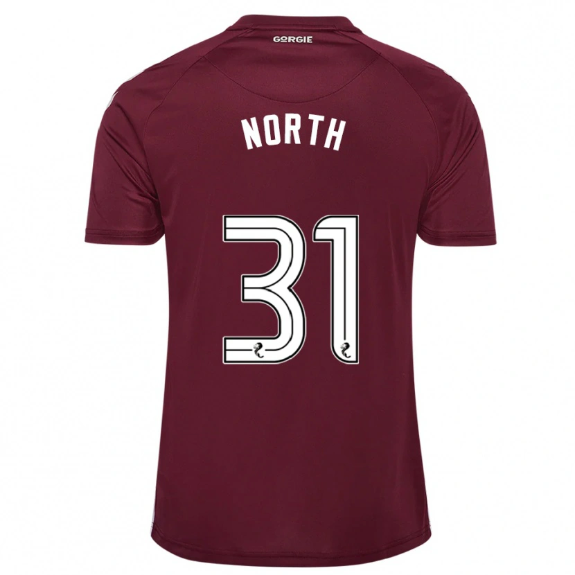 Danxen Kvinder Tommy North #31 Burgunder Hvid Hjemmebane Spillertrøjer 2025/26 Trøje T-Shirt