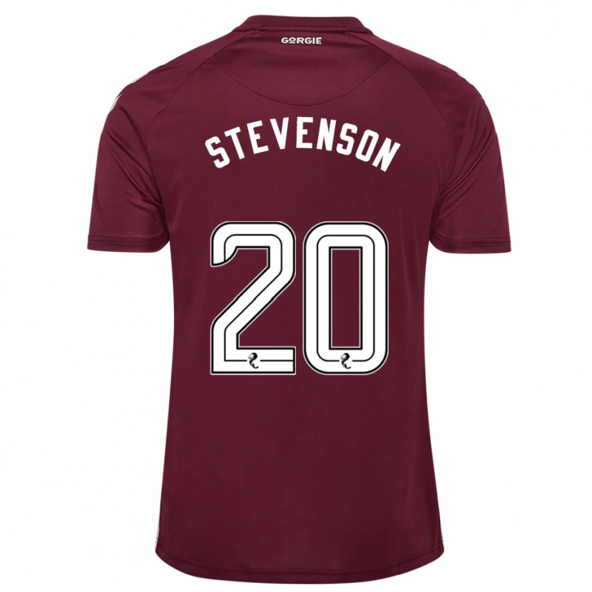 Danxen Kvinder Gus Stevenson #20 Burgunder Hvid Hjemmebane Spillertrøjer 2025/26 Trøje T-Shirt
