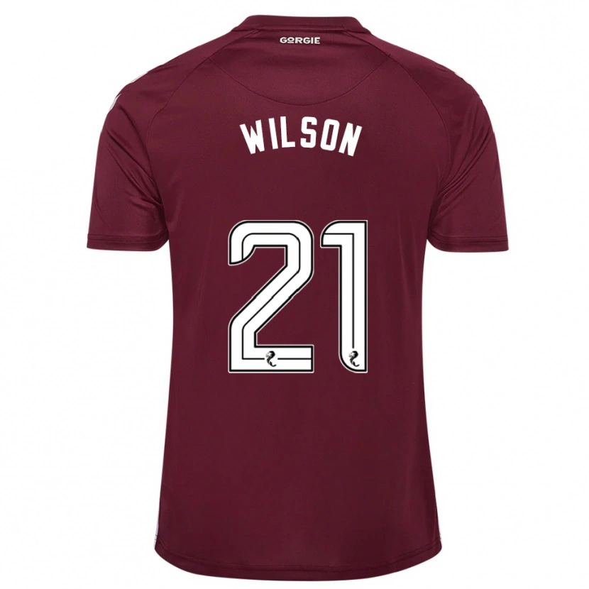 Danxen Kvinder James Wilson #21 Burgunder Hvid Hjemmebane Spillertrøjer 2025/26 Trøje T-Shirt